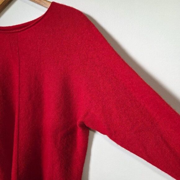 EUC BIANCO & BLU RED MERINO WOOL BLEND BOATNECK SWEATER TOP SIZE M - Picture 8 of 16